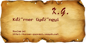 Körner Gyöngyi névjegykártya