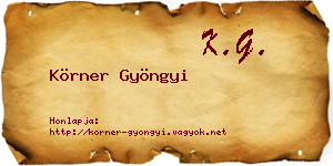 Körner Gyöngyi névjegykártya