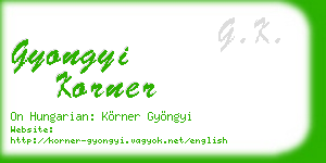 gyongyi korner business card